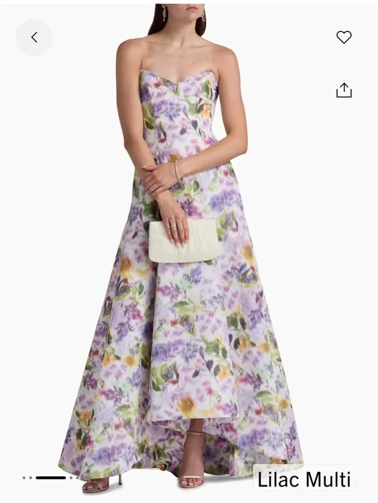 Badgley Mischka Floral Taffeta Strapless Gown. NWT - Picture 2 of 10